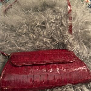 Rare * Custom Genuine Caiman suede lined Clutch in Dusk💫